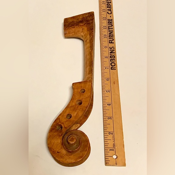 Vintage Artisan Luthier Crafted Hardwood Violin Fiddle Neck Head Raw - Picture 4 of 16